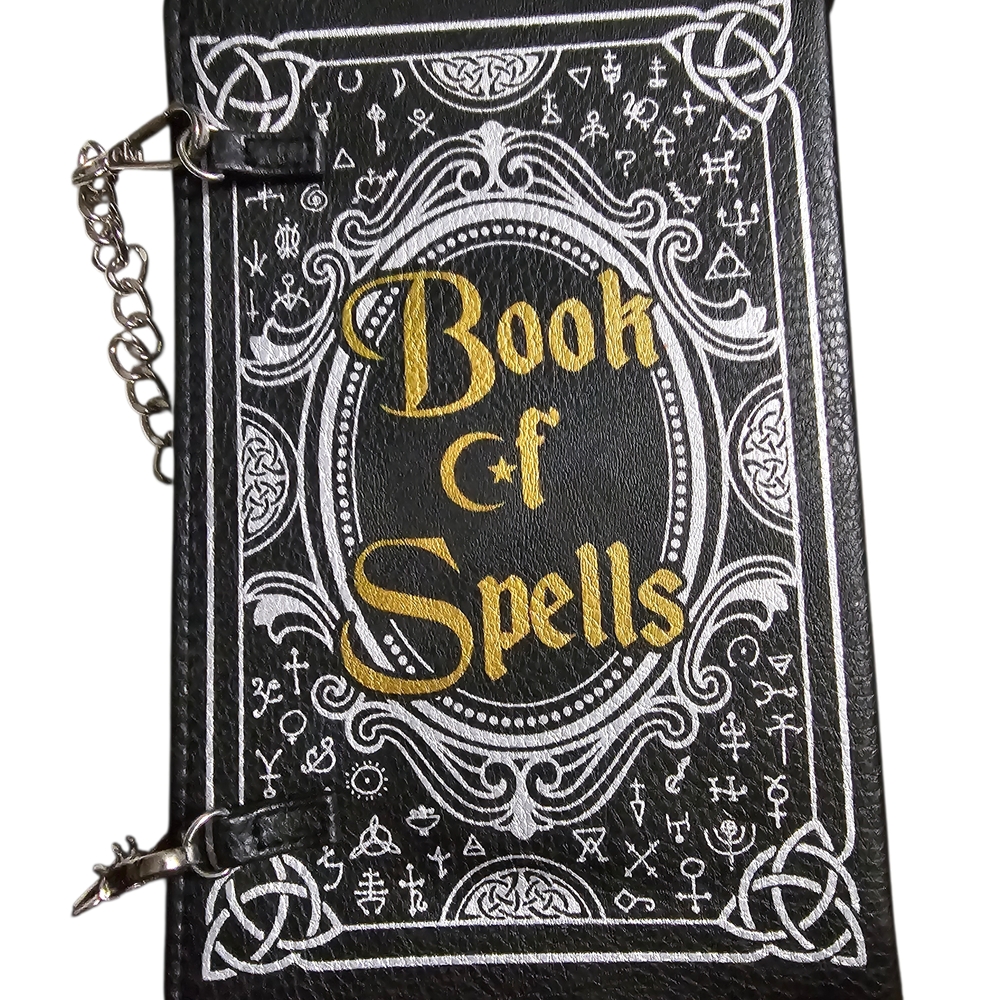 Black and Gold Book of Spells Clutch